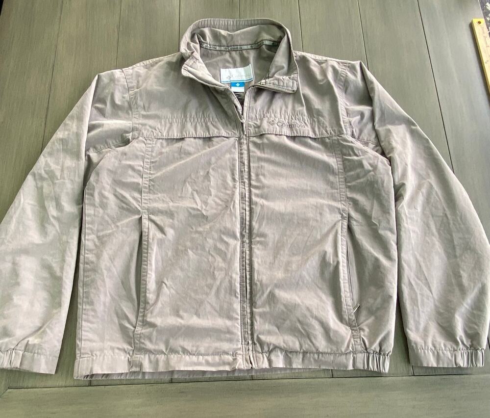 Columbia Inwood Hill Park Jacket • Medium • Tan Canvas • Mesh Lined • Full Zip